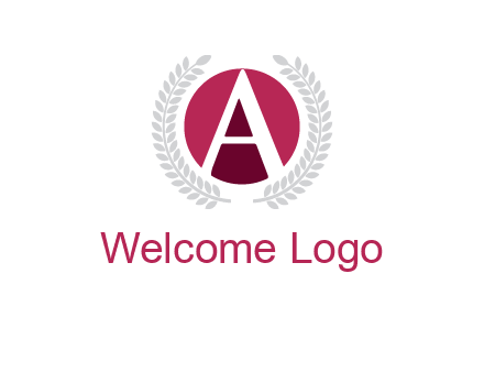 letter A inside circle with laurel wreath logo