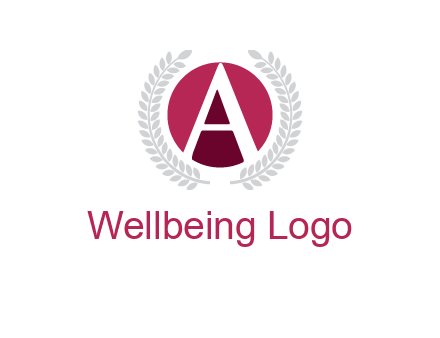 letter A inside circle with laurel wreath logo