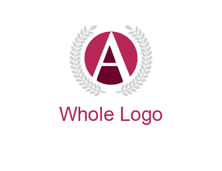 letter A inside circle with laurel wreath logo