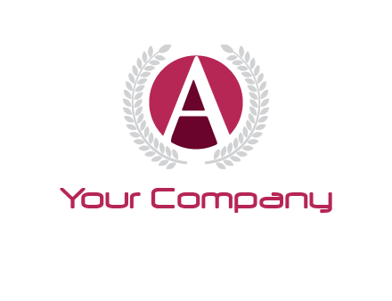 letter A inside circle with laurel wreath logo