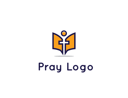 spirituality logo with Christian religious symbols like the Bible and cross