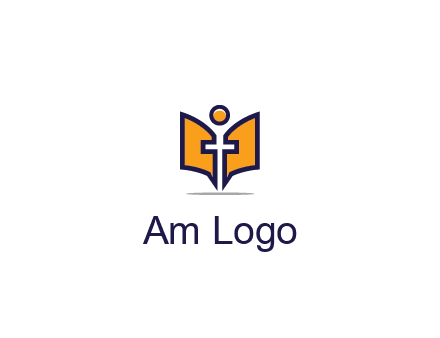 spirituality logo with Christian religious symbols like the Bible and cross