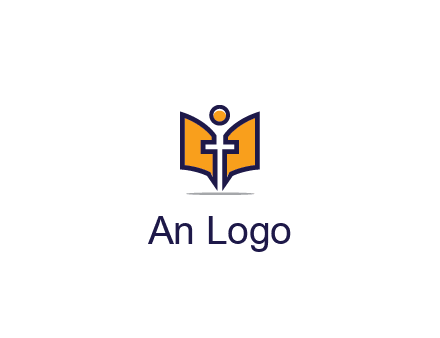 spirituality logo with Christian religious symbols like the Bible and cross