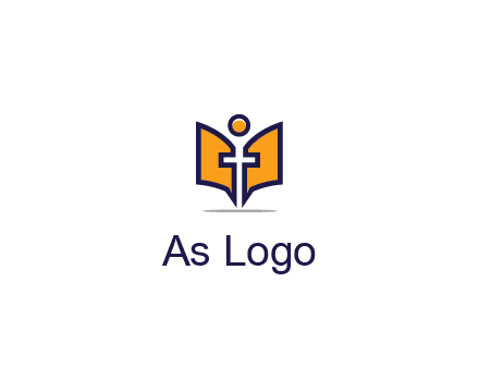 spirituality logo with Christian religious symbols like the Bible and cross