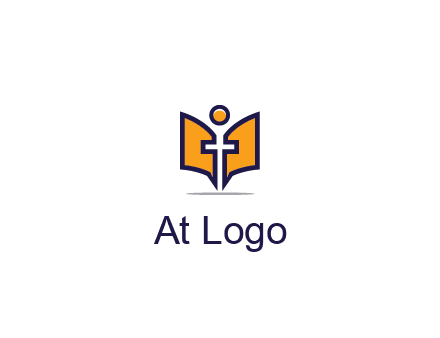 spirituality logo with Christian religious symbols like the Bible and cross