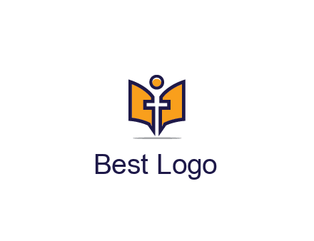 spirituality logo with Christian religious symbols like the Bible and cross