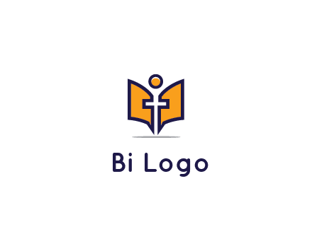 spirituality logo with Christian religious symbols like the Bible and cross