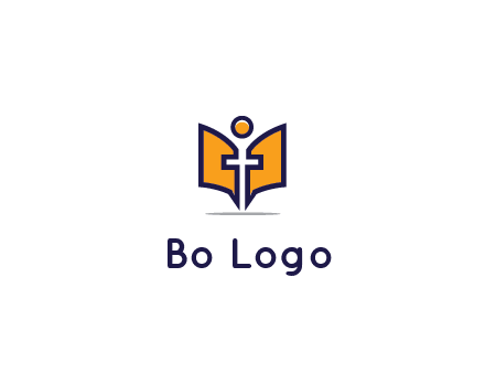 spirituality logo with Christian religious symbols like the Bible and cross