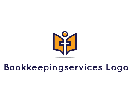 spirituality logo with Christian religious symbols like the Bible and cross