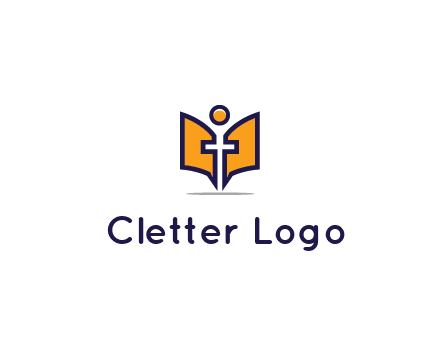 spirituality logo with Christian religious symbols like the Bible and cross