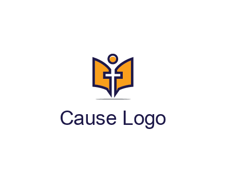 spirituality logo with Christian religious symbols like the Bible and cross
