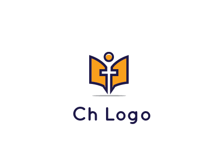spirituality logo with Christian religious symbols like the Bible and cross