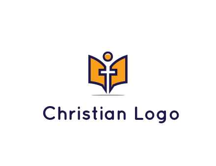 spirituality logo with Christian religious symbols like the Bible and cross