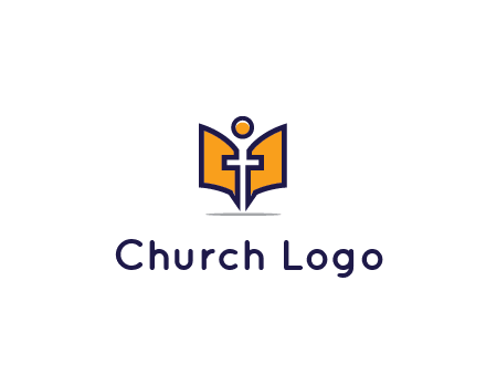 spirituality logo with Christian religious symbols like the Bible and cross