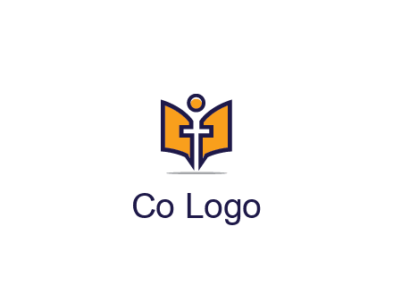 spirituality logo with Christian religious symbols like the Bible and cross