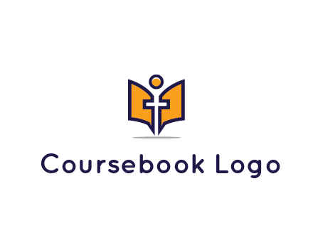 spirituality logo with Christian religious symbols like the Bible and cross