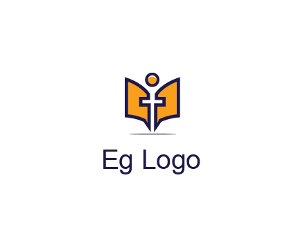 spirituality logo with Christian religious symbols like the Bible and cross
