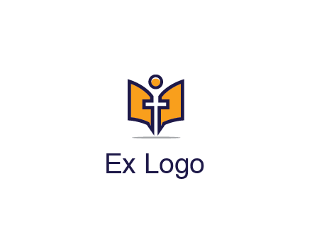 spirituality logo with Christian religious symbols like the Bible and cross