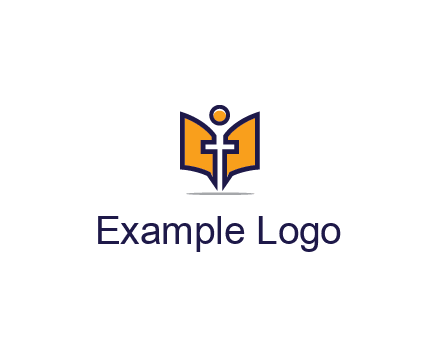 spirituality logo with Christian religious symbols like the Bible and cross