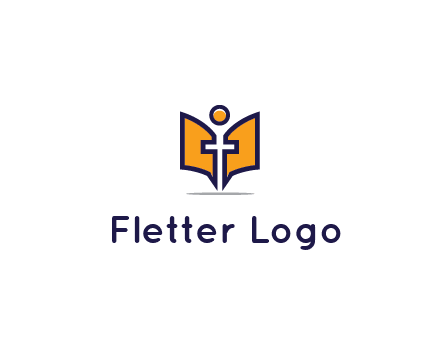 spirituality logo with Christian religious symbols like the Bible and cross
