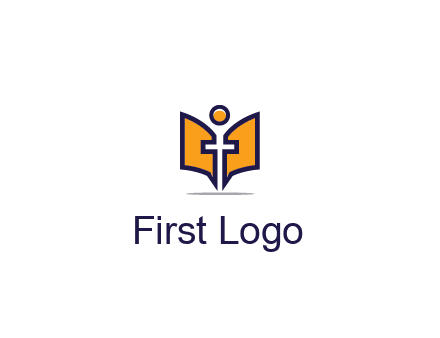 spirituality logo with Christian religious symbols like the Bible and cross