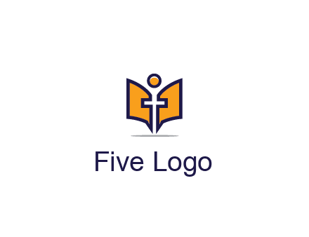 spirituality logo with Christian religious symbols like the Bible and cross