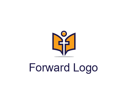 spirituality logo with Christian religious symbols like the Bible and cross