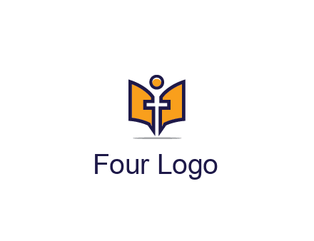 spirituality logo with Christian religious symbols like the Bible and cross