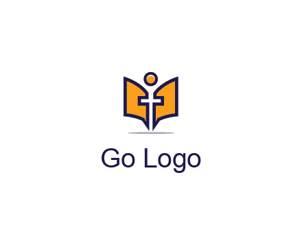 spirituality logo with Christian religious symbols like the Bible and cross