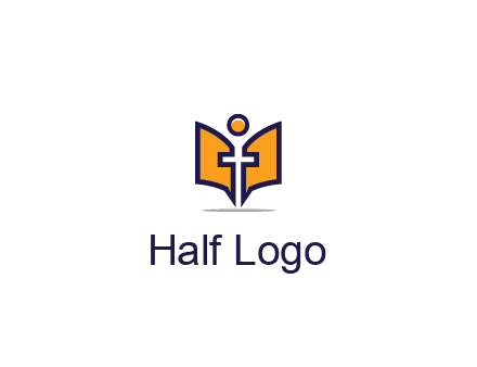 spirituality logo with Christian religious symbols like the Bible and cross