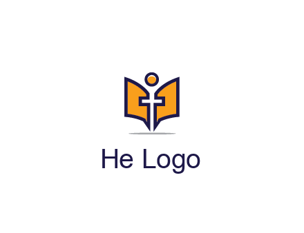 spirituality logo with Christian religious symbols like the Bible and cross