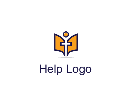 spirituality logo with Christian religious symbols like the Bible and cross