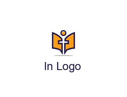 spirituality logo with Christian religious symbols like the Bible and cross