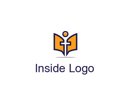 spirituality logo with Christian religious symbols like the Bible and cross