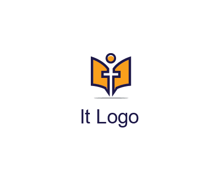 spirituality logo with Christian religious symbols like the Bible and cross
