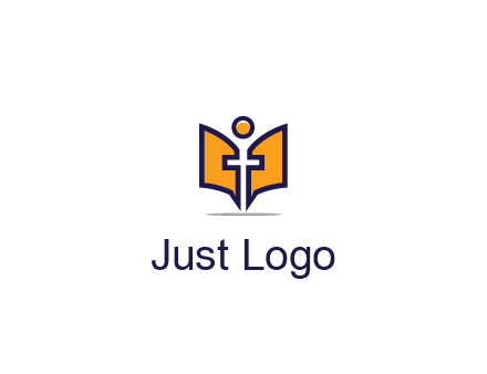spirituality logo with Christian religious symbols like the Bible and cross