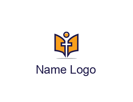 spirituality logo with Christian religious symbols like the Bible and cross
