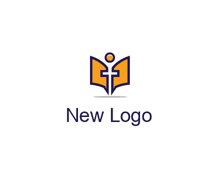 spirituality logo with Christian religious symbols like the Bible and cross