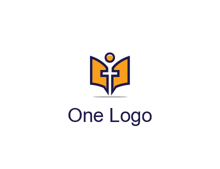 spirituality logo with Christian religious symbols like the Bible and cross