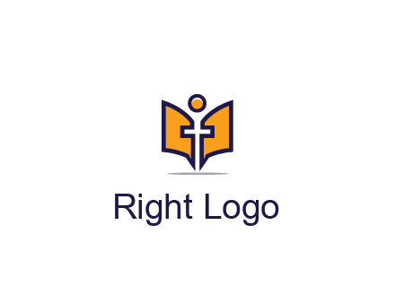 spirituality logo with Christian religious symbols like the Bible and cross