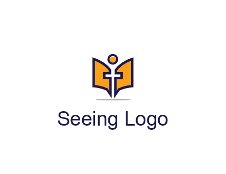 spirituality logo with Christian religious symbols like the Bible and cross