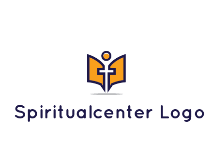 spirituality logo with Christian religious symbols like the Bible and cross
