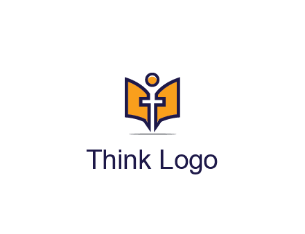 spirituality logo with Christian religious symbols like the Bible and cross