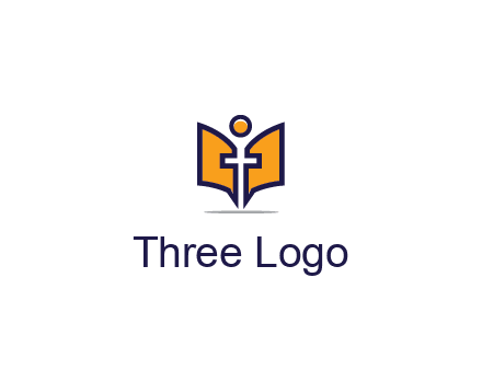 spirituality logo with Christian religious symbols like the Bible and cross