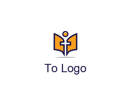 spirituality logo with Christian religious symbols like the Bible and cross