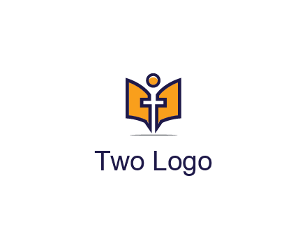 spirituality logo with Christian religious symbols like the Bible and cross