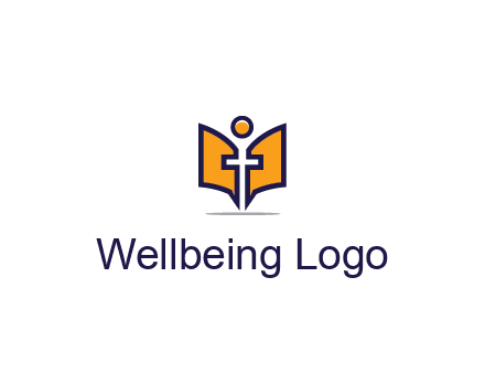 spirituality logo with Christian religious symbols like the Bible and cross