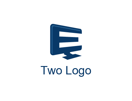 letter E with the shadow of letter T