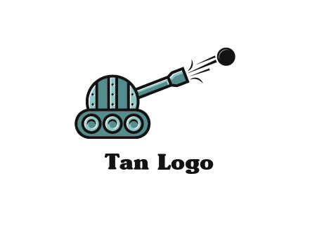 tank shooting a cannon ball logo