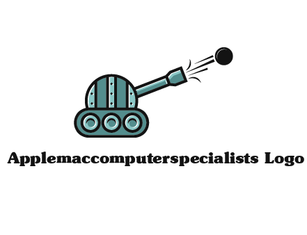 tank shooting a cannon ball logo